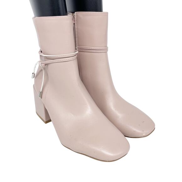Journee Collection Women's Beverley Block Heel Booties Light Pink Size 8 - Picture 1 of 13